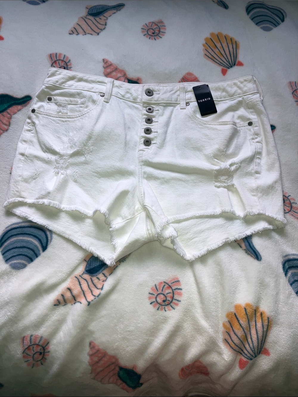 torrid White Denim Shorts